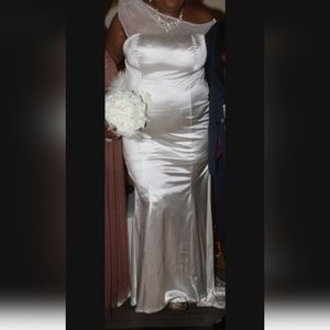 Satin fishtail dress